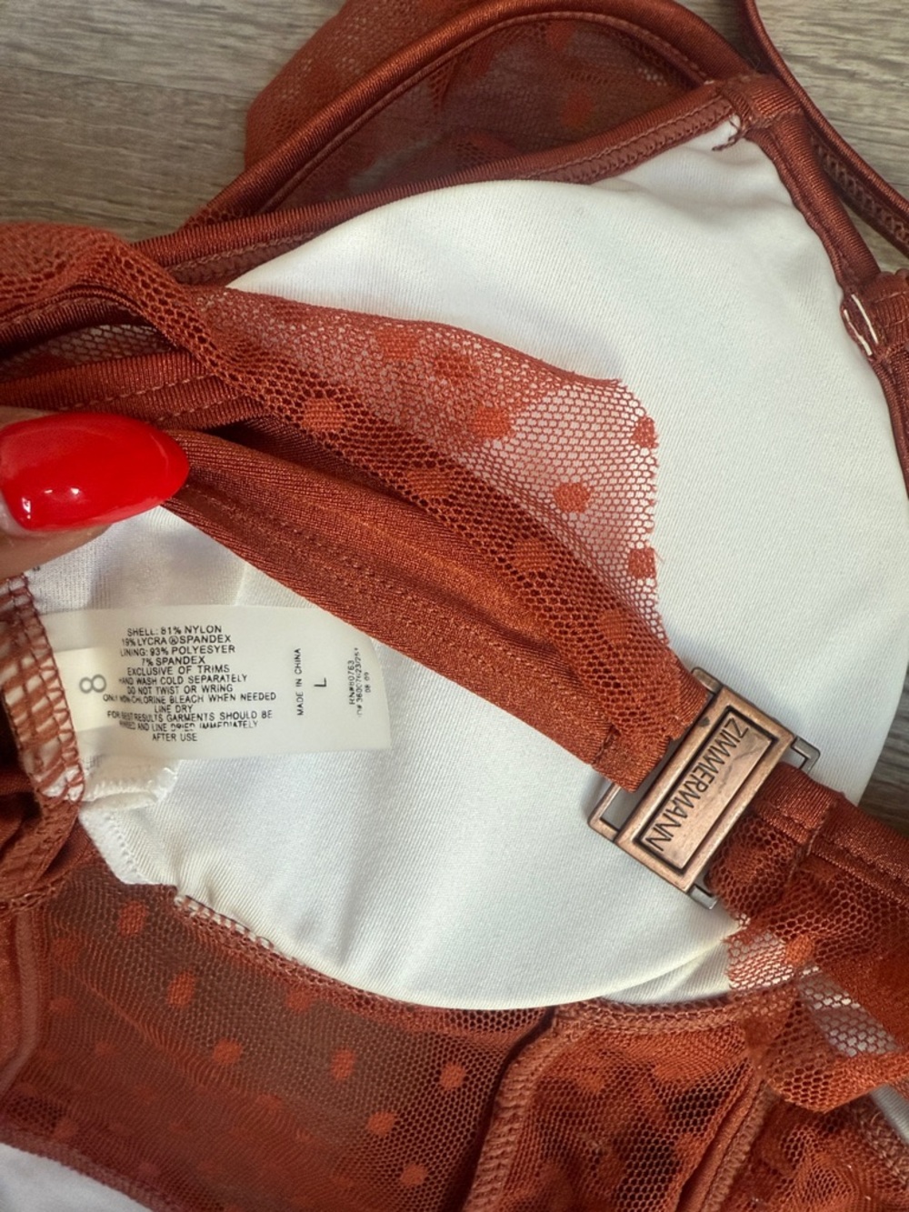 ZIMMERMANN CORSAIR CORSET RUFFLE One-Piece Swimsuit vintage rose Large - Picture 5 of 10